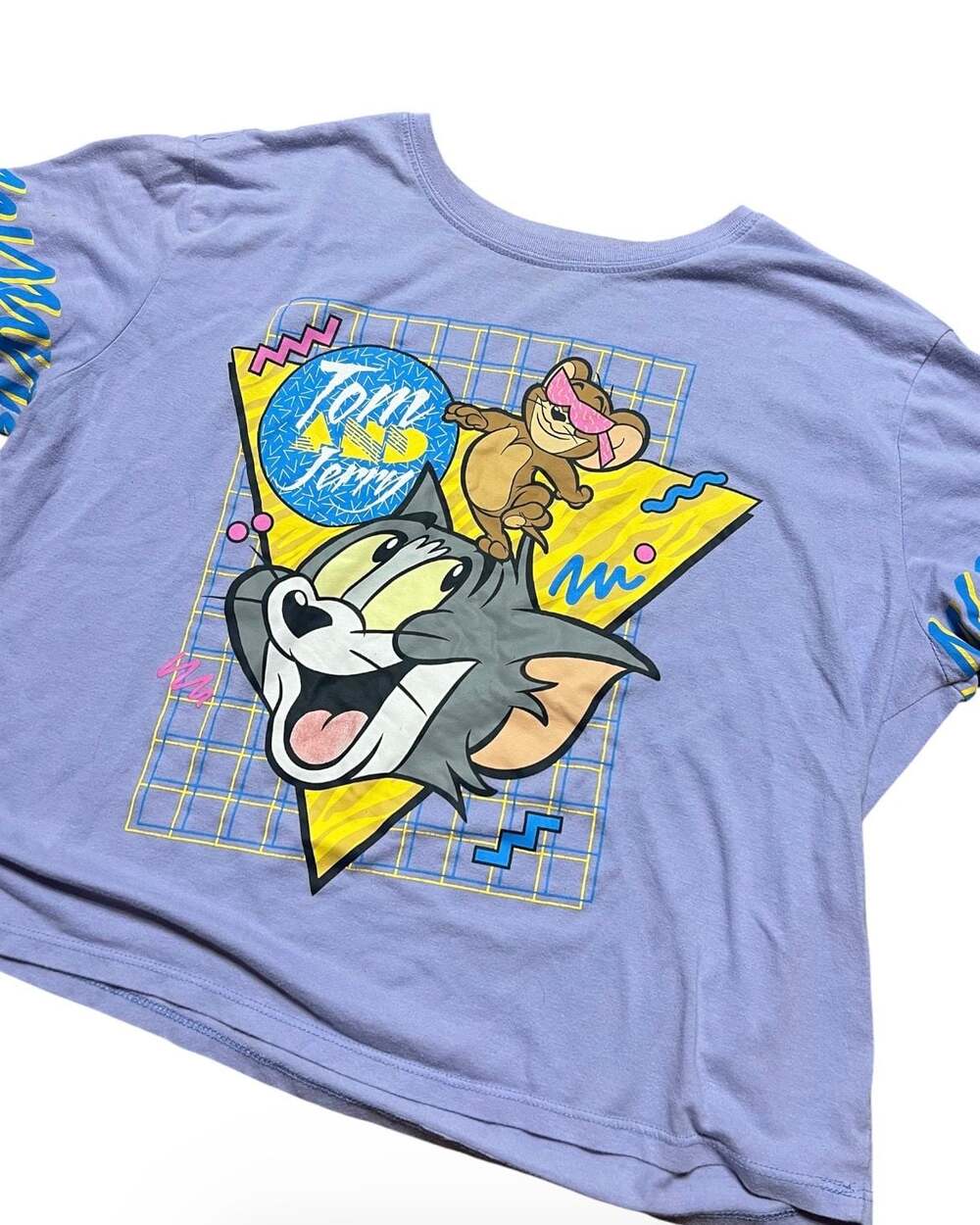 Tom and Jerry Vintage 90s Style Retro Graphic Crop T-Shirt